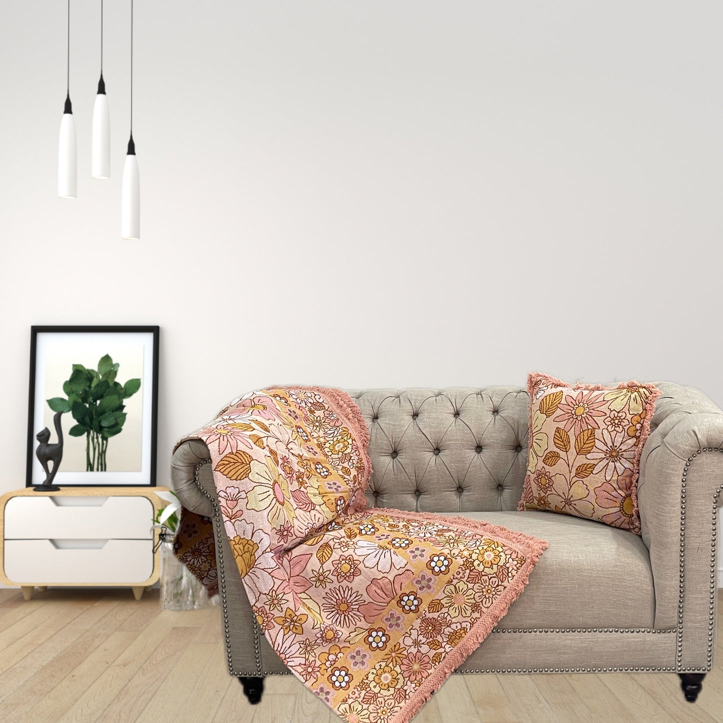 Shoreline Floral Bohemian Picnic Rug Blanket Tapestry