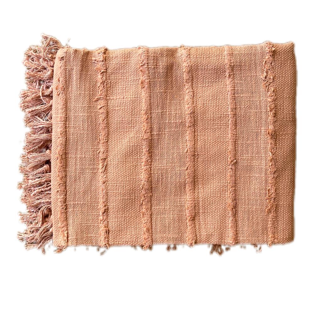 Bohemian Cotton Handmade Solid Mauve Bedding Throw Blanket - Adore India   
