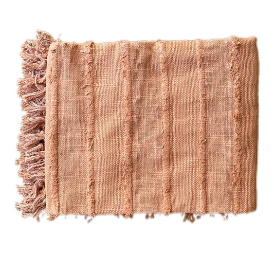 Bohemian Cotton Handmade Solid Mauve Bedding Throw Blanket - Adore India   