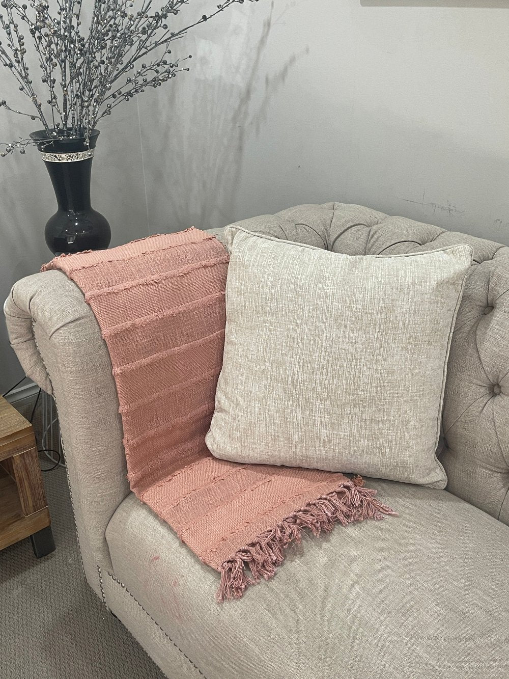 Bohemian Cotton Handmade Solid Mauve Bedding Throw Blanket - Adore India   