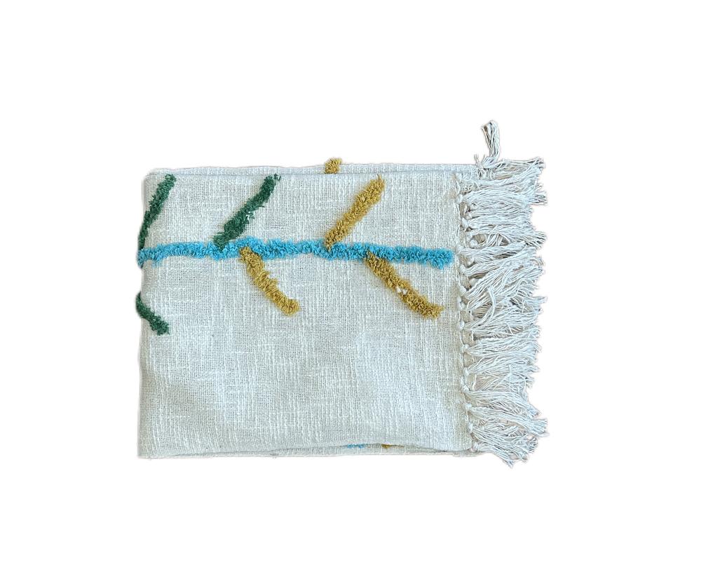 Bohemian Diamond Tree Cotton Tufted Bedding Throw Blanket - Adore India   