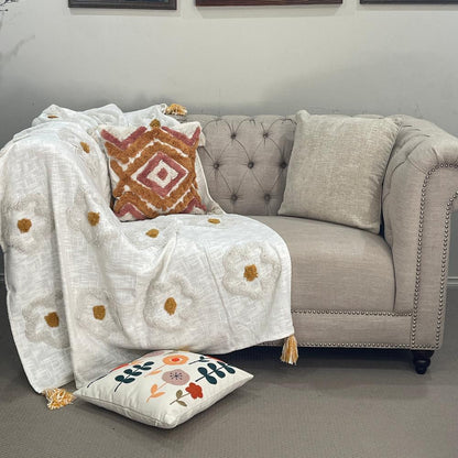 Bohemian Flower Cotton Bedding Throw Blanket-1 - Adore India   
