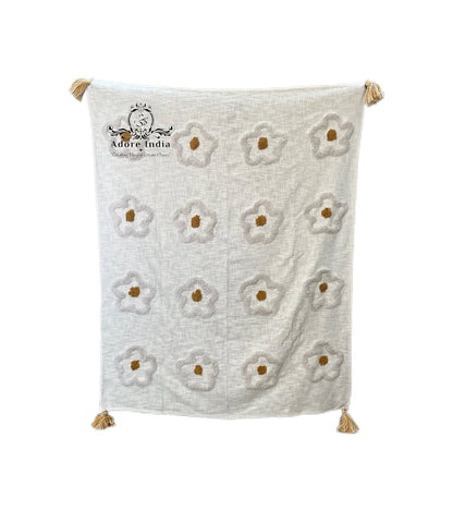 Bohemian Flower Cotton Bedding Throw Blanket-1 - Adore India   