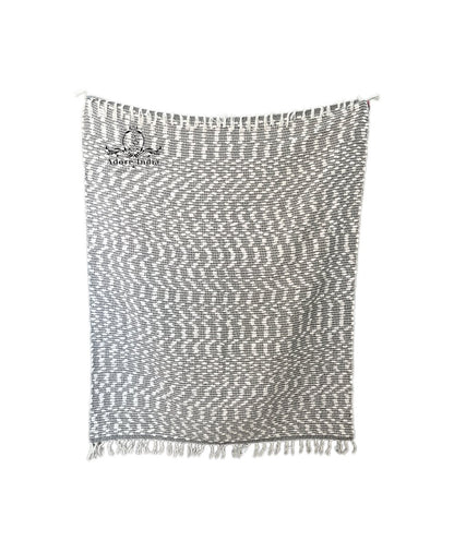 Bohemian Grey Cotton Bedding Tufted Throw Blanket - Adore India   