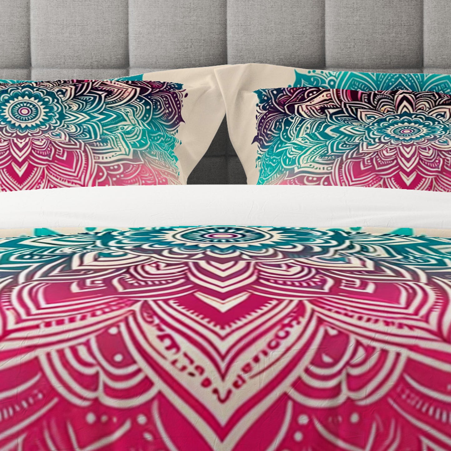 Bohemian Ultramarine Indian Mandala Reversible Quilt Cover Duvet Cover Set - Adore India   
