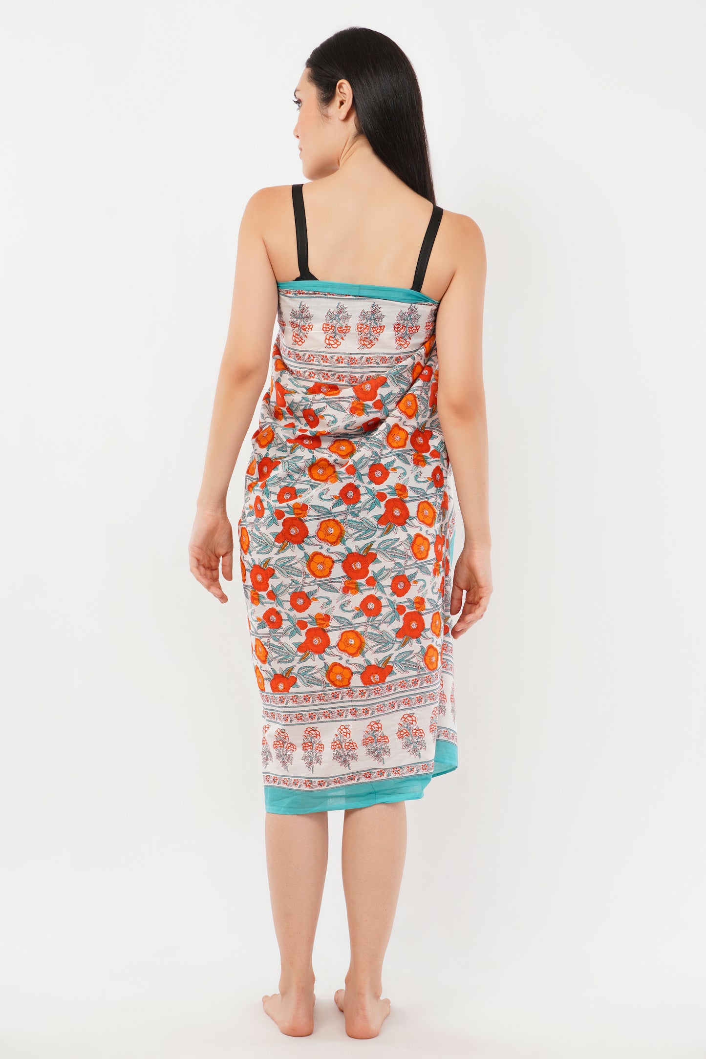 Cotton Hand Printed Floral Beach Sarongs Wrap Kusum