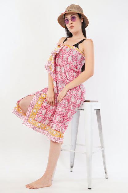 Cotton Hand Printed Floral Beach Sarongs Wrap Kamilini