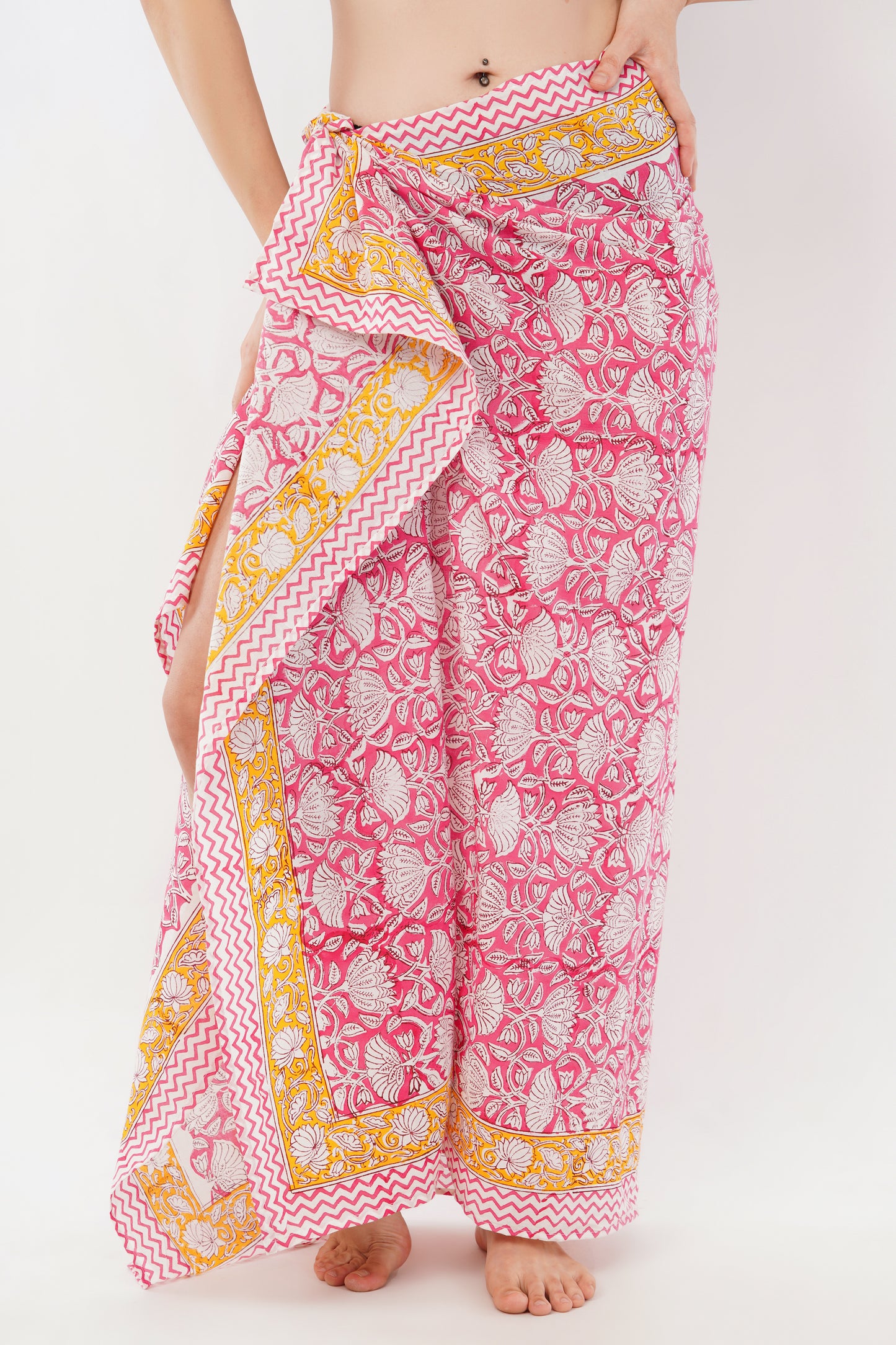 Cotton Hand Printed Floral Beach Sarongs Wrap Kamilini