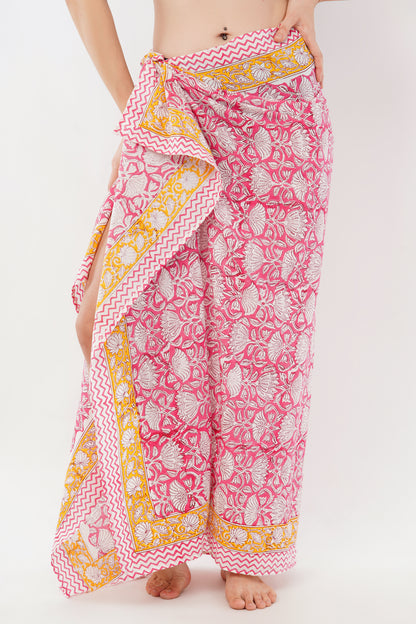 Cotton Hand Printed Floral Beach Sarongs Wrap Kamilini