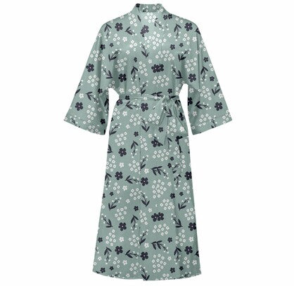 Cotton Kimono Printed Floral Beach Cover-Up Boho Kimono Beach Dress- Billabong