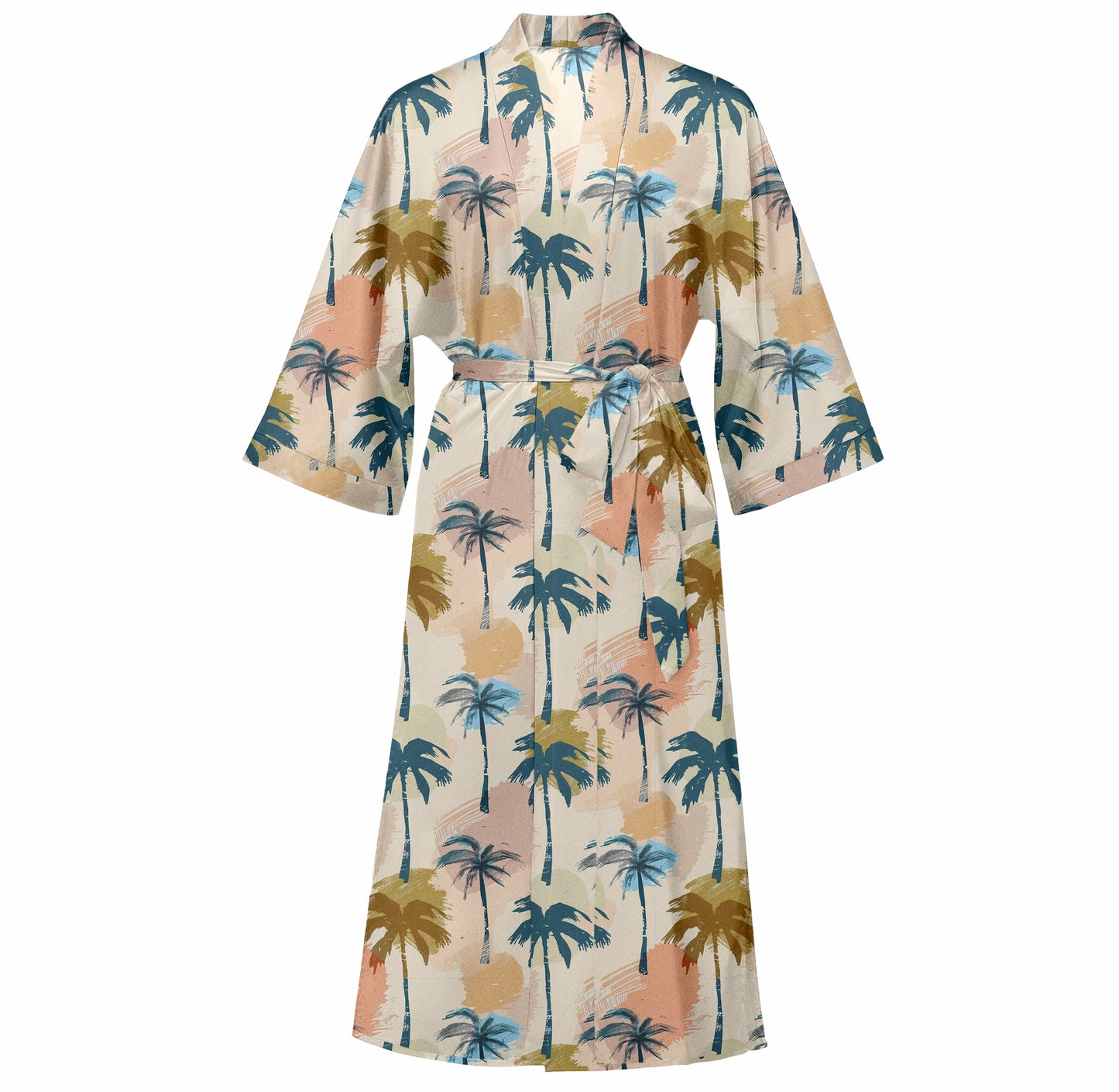 Cotton Kimono Printed Floral Beach Cover-Up & Boho Kimono- Roma