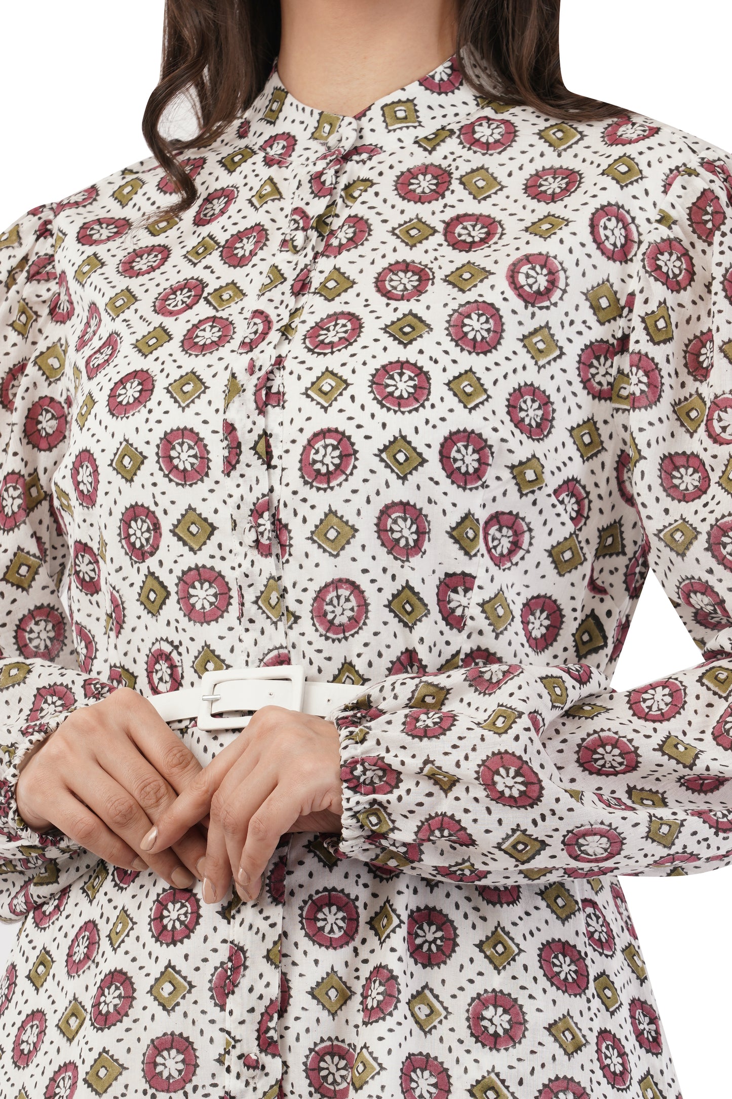 Hand Block Printed Cotton Shirt Dress – Vintage Jewel