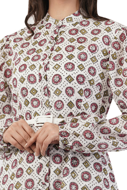 Hand Block Printed Cotton Shirt Dress – Vintage Jewel