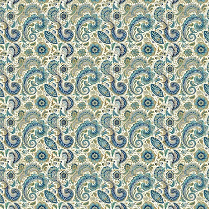 Vintage Teal Floral Paisley Cotton Reversible Quilt Cover Set - Adore India   