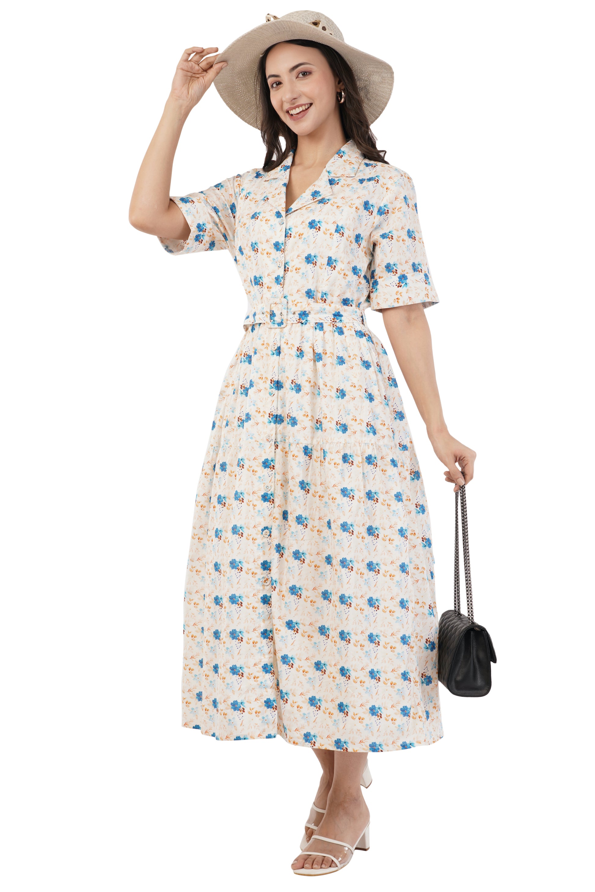 Edith Cotton Midi Shirt Dress – Summer Cotton Dresses Australia – Adore  India