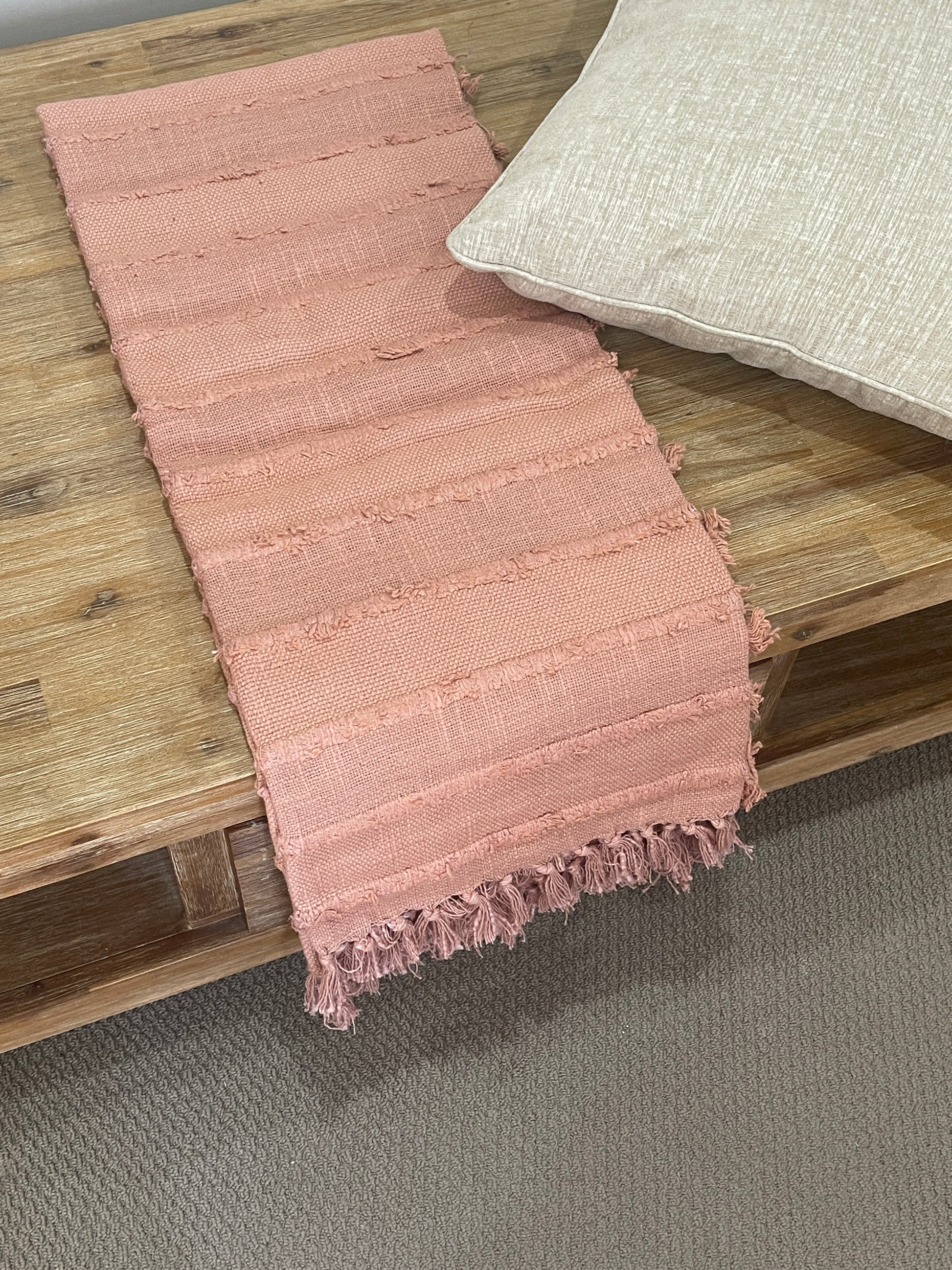 Bohemian Cotton Handmade Solid Mauve Bedding Throw Blanket - Adore India   