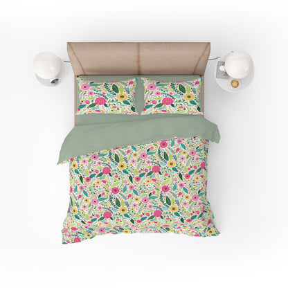 Bohemian Floral Bliss Quilt Cover Set- King Size - Adore India   