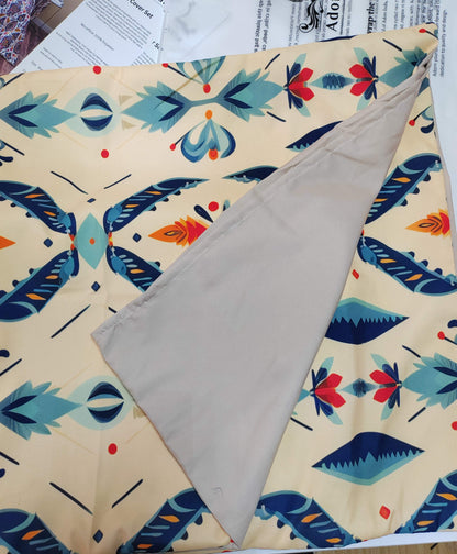 Vintage Aztec Ikat Floral Reversible Quilt Cover Set - Adore India   