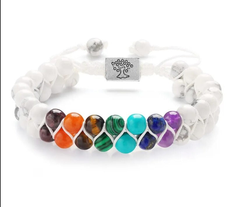 7 Chakra Crystal Beads Yoga Meditation Bracelet - Adore India   