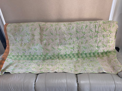 Handmade Indian Vintage Cotton Reversible Kantha Bedspread Throw- Shahi - Adore India   