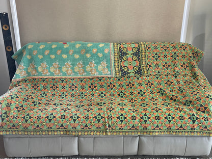 Indian Handmade Cotton Reversible Vintage Kantha Quilt Bedspread Throw  Anamika - Adore India   