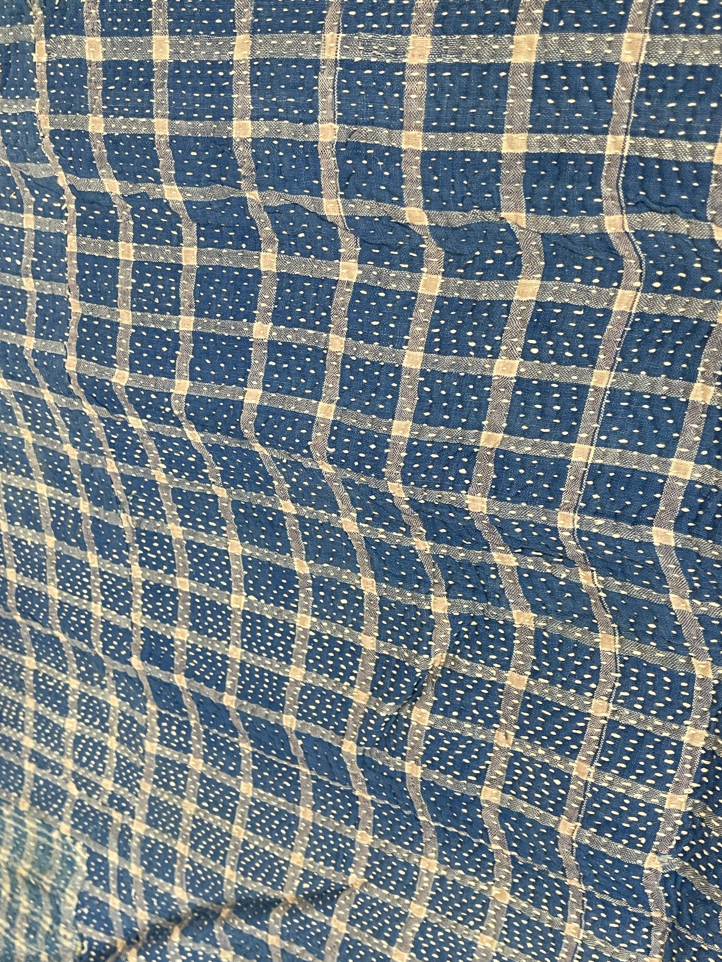 Indian Handmade Cotton Reversible Vintage Kantha Quilt Bedspread Throw- Anita - Adore India   