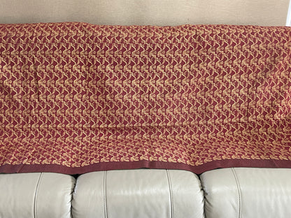 Indian Handmade Cotton Reversible Vintage Kantha Quilt Bedspread Throw- Kamla - Adore India   