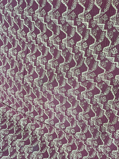 Indian Handmade Cotton Reversible Vintage Kantha Quilt Bedspread Throw- Kamla - Adore India   