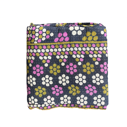 Indian Handmade Cotton Vintage Kantha Quilt Bedspread Throw- Aarti - Adore India   
