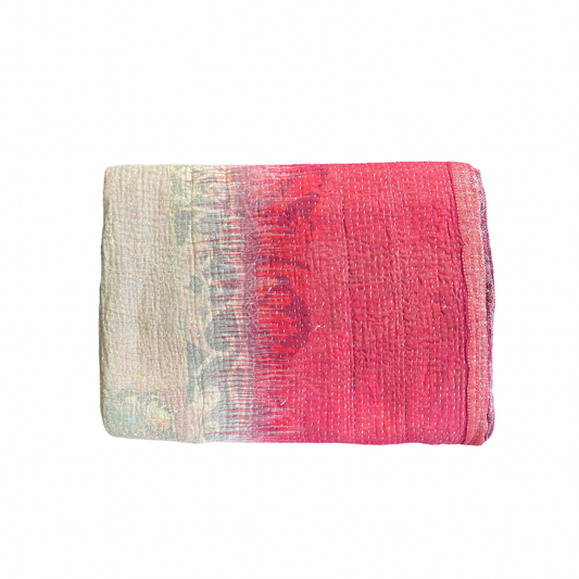 Indian Handmade Reversible Vintage Kantha Quilt Bedspread Mahi - Adore India   