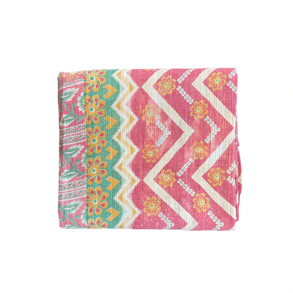 Indian Handmade Reversible Vintage Kantha Quilt Bedspread Reema - Adore India   