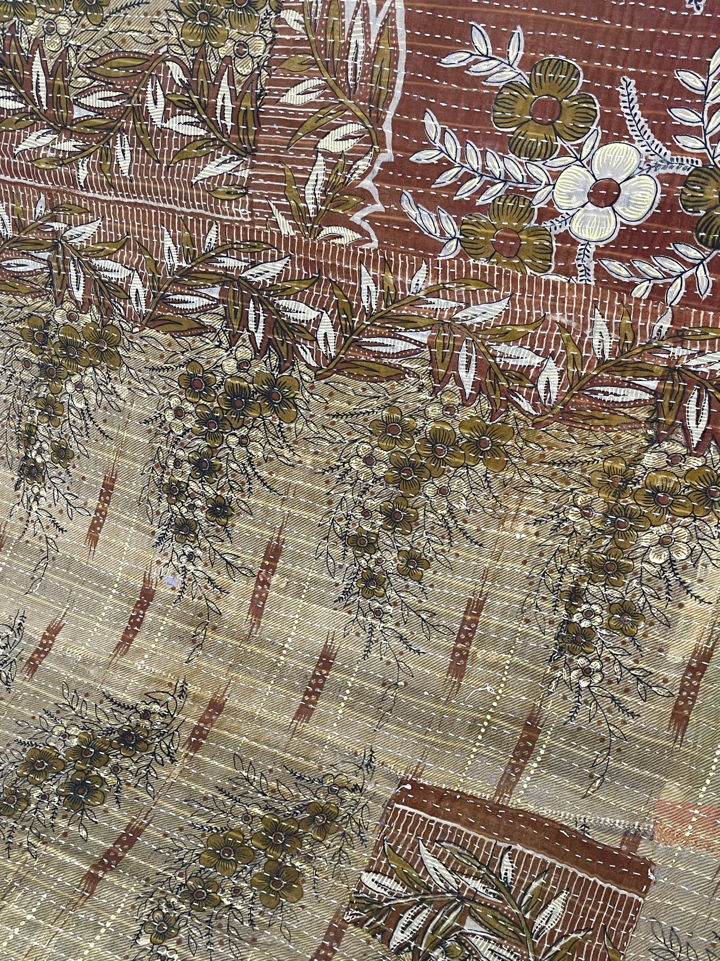 Indian Handmade Reversible Vintage Kantha Quilt Bedspread Sita - Adore India   