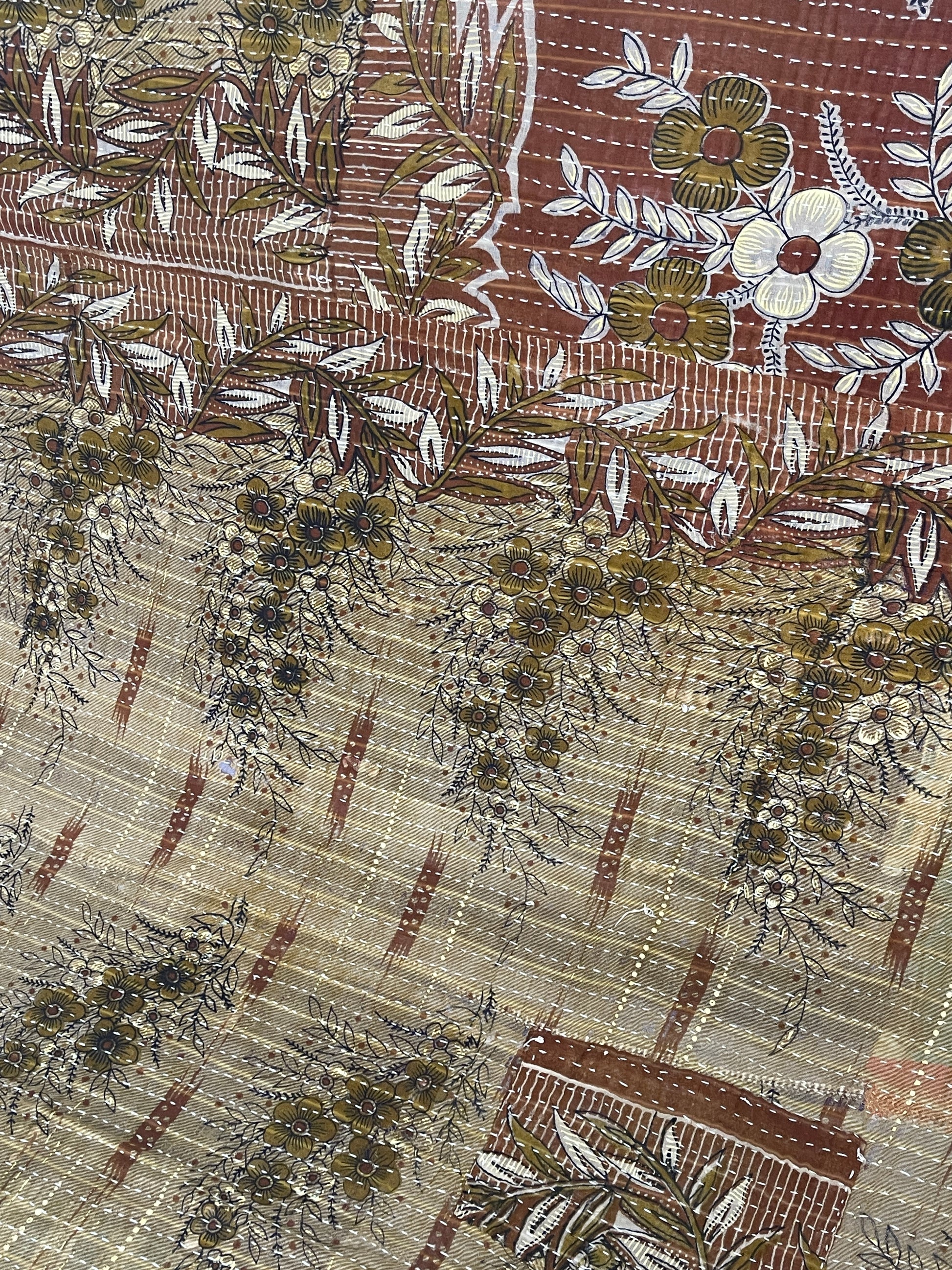 Indian Handmade Reversible Vintage Kantha Quilt Bedspread Sita - Adore India   