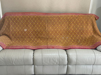Indian Handmade Vintage Cotton Kantha Quilt Bedspread Throw- Asha - Adore India   