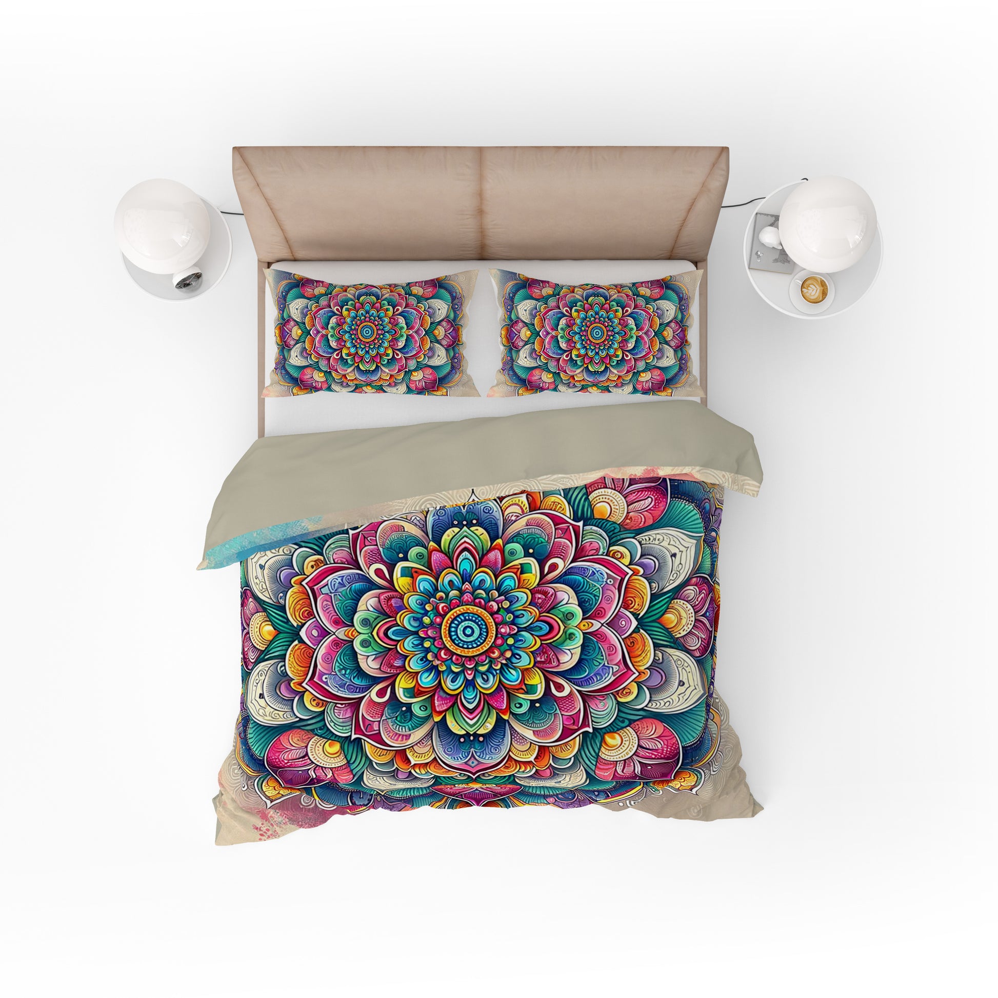 Bohemian Bloom Colourful Reversible Quilt Cover Duvet Cover Set - Adore India   