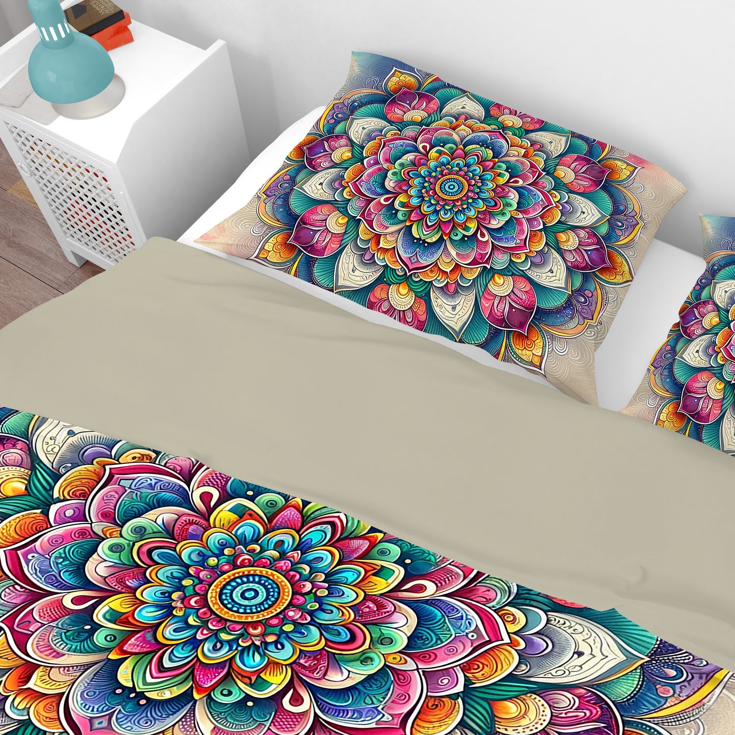 Bohemian Bloom Colourful Reversible Quilt Cover Duvet Cover Set - Adore India   