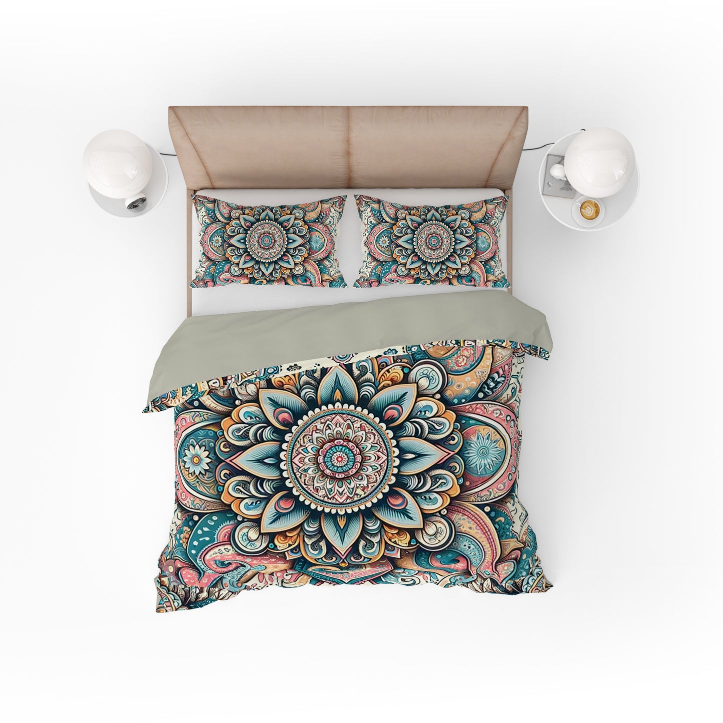 Bohemian Colourful Paisley Mandala Reversible Quilt Cover Duvet Cover Set - Adore India   