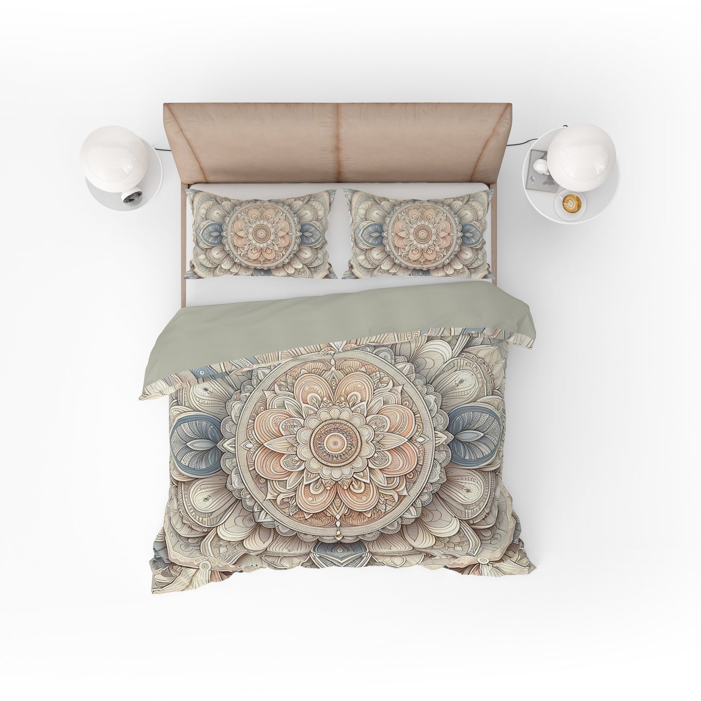 Bohemian Pastel Artisan Paisley Mandala Reversible Quilt Cover Duvet Cover Set - Adore India   