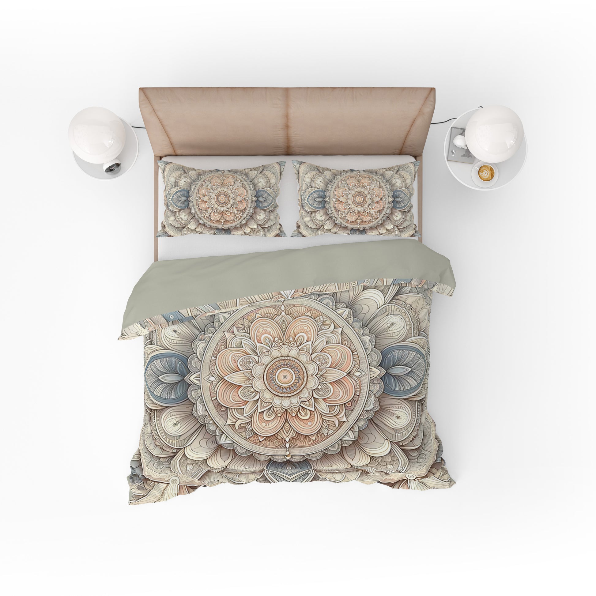 Bohemian Pastel Artisan Paisley Mandala Reversible Quilt Cover Duvet Cover Set - Adore India   