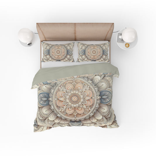 Bohemian Pastel Artisan Paisley Mandala Reversible Quilt Cover Duvet Cover Set - Adore India   