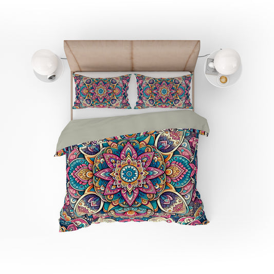 Bohemian True Spirit Mandala Reversible Quilt Cover Duvet Cover Set - Adore India   