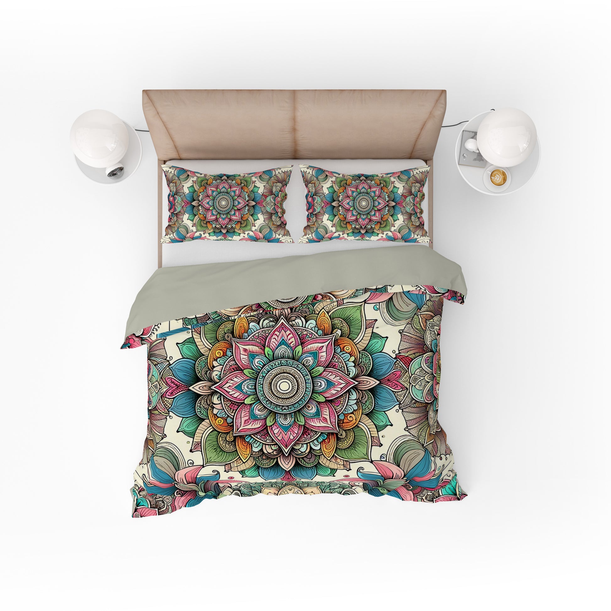 Bohemian Colourful True Spirit Mandala Reversible Quilt Cover Duvet Cover Set - Adore India   
