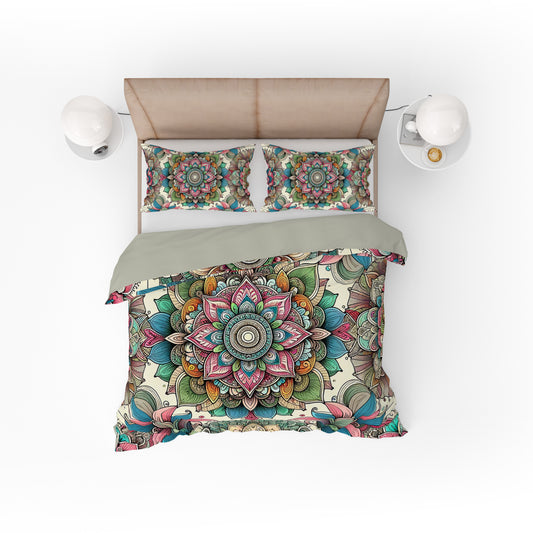 Bohemian Colourful True Spirit Mandala Reversible Quilt Cover Duvet Cover Set - Adore India   