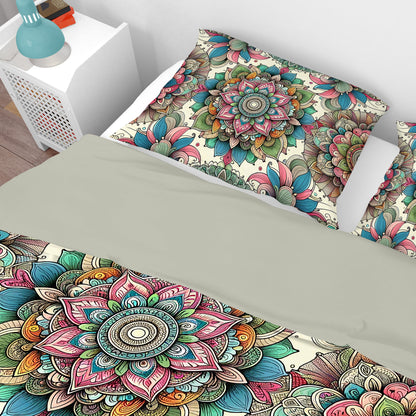 Bohemian Colourful True Spirit Mandala Reversible Quilt Cover Duvet Cover Set - Adore India   