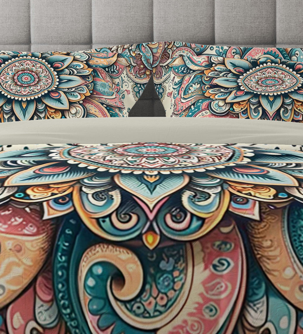 Bohemian Colourful Paisley Mandala Reversible Quilt Cover Duvet Cover Set - Adore India   