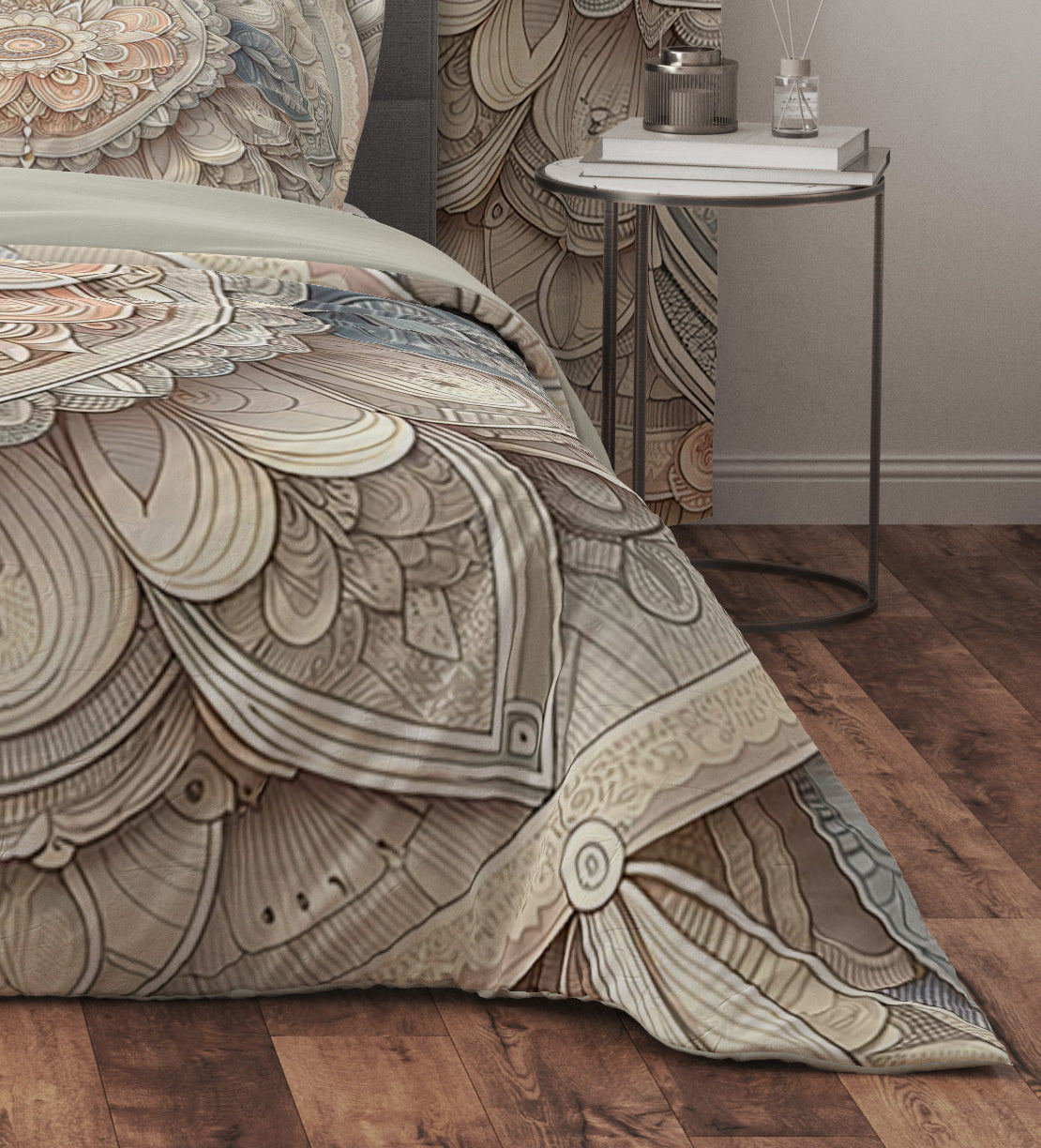 Bohemian Pastel Artisan Paisley Mandala Reversible Quilt Cover Duvet Cover Set - Adore India   