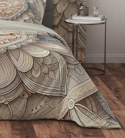 Bohemian Pastel Artisan Paisley Mandala Reversible Quilt Cover Duvet Cover Set - Adore India   