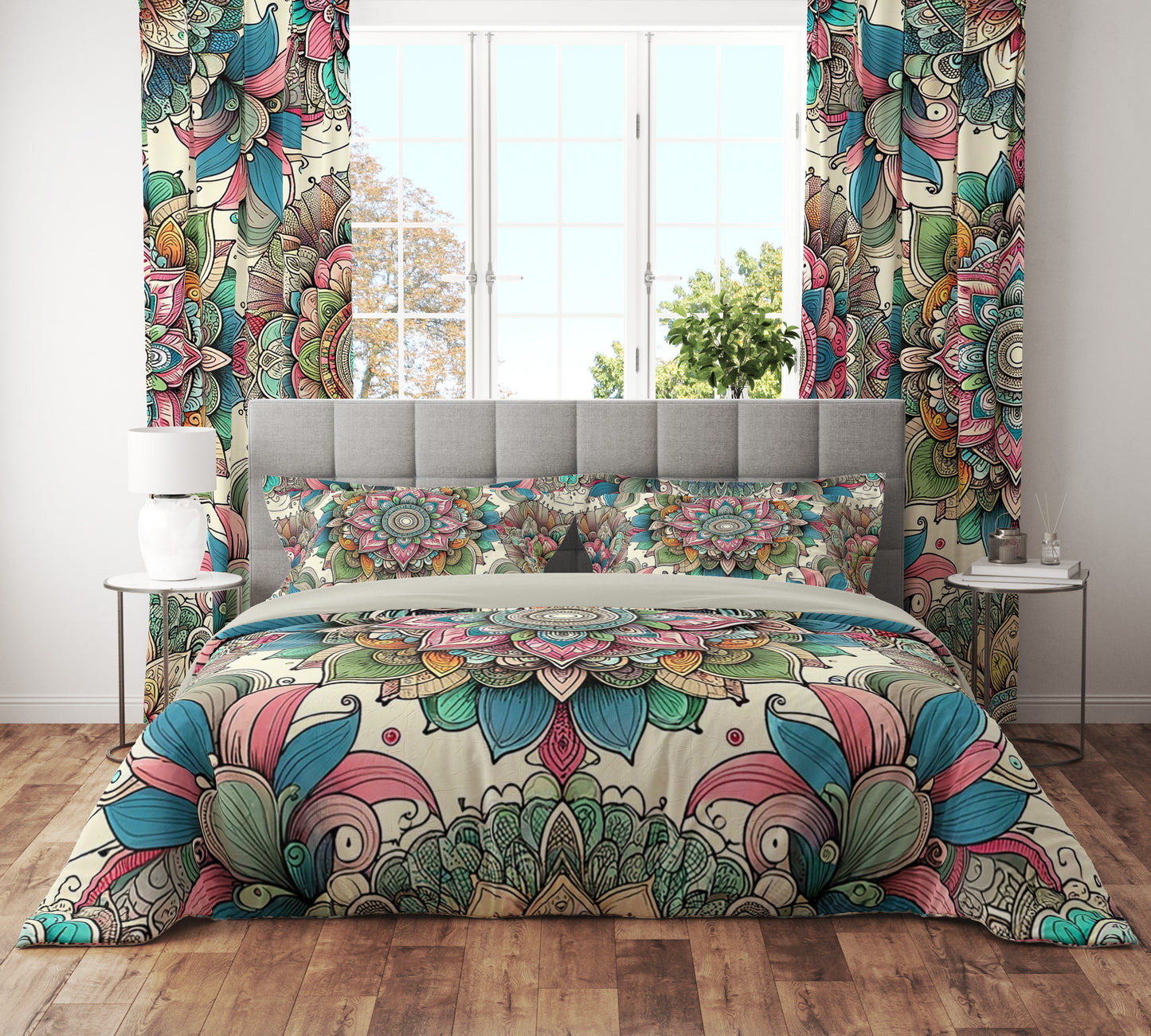 Bohemian Colourful True Spirit Mandala Reversible Quilt Cover Duvet Cover Set - Adore India   