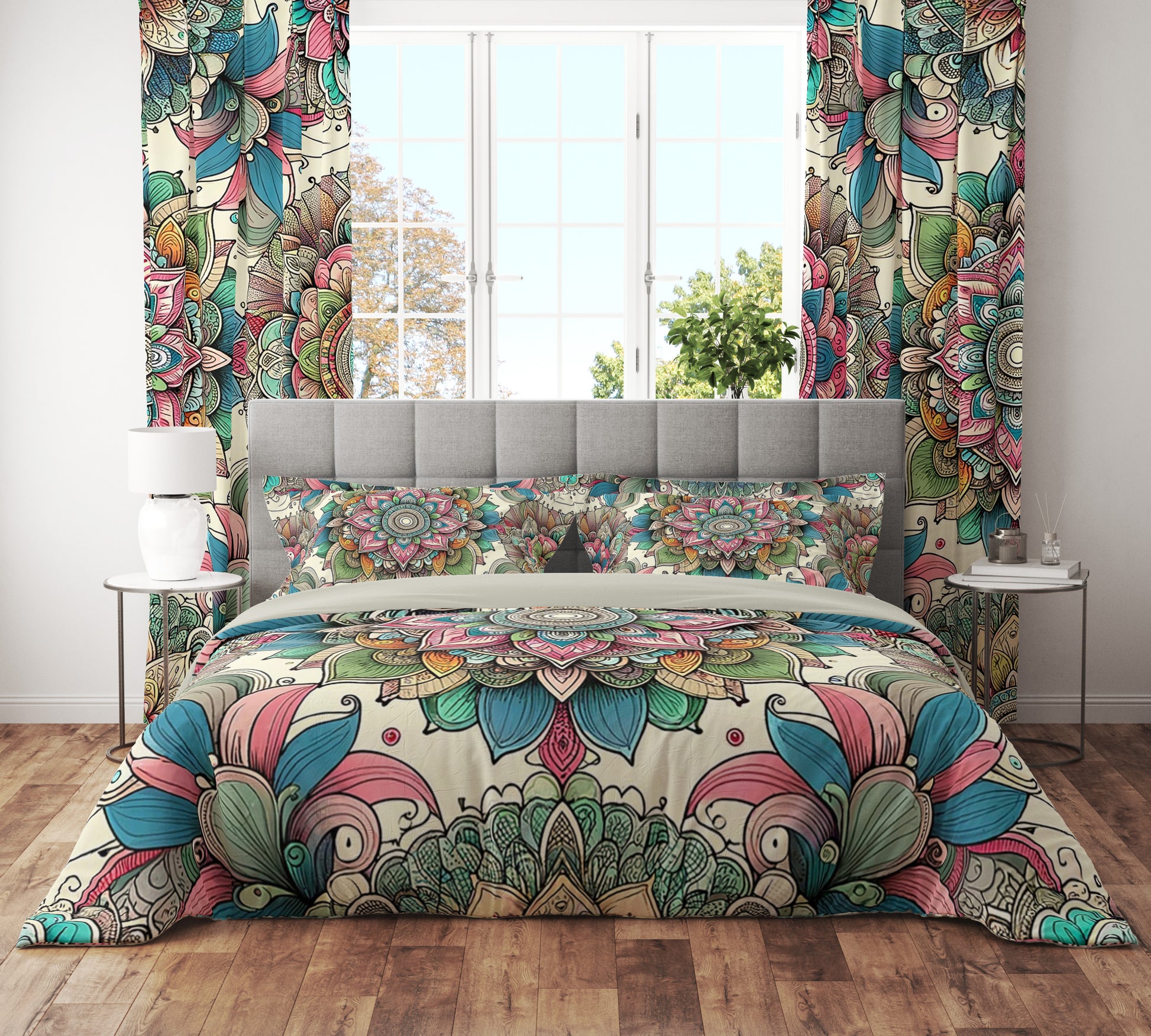 Bohemian Colourful True Spirit Mandala Reversible Quilt Cover Duvet Cover Set - Adore India   