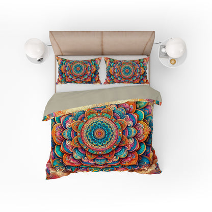 Colourful Bold Bohemian Reversible Quilt Cover Duvet Cover Set - Adore India   